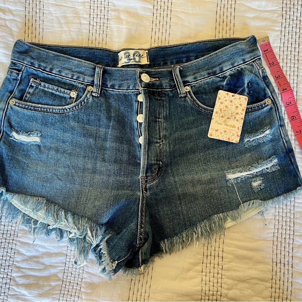 Free People Blue Denim Shorts